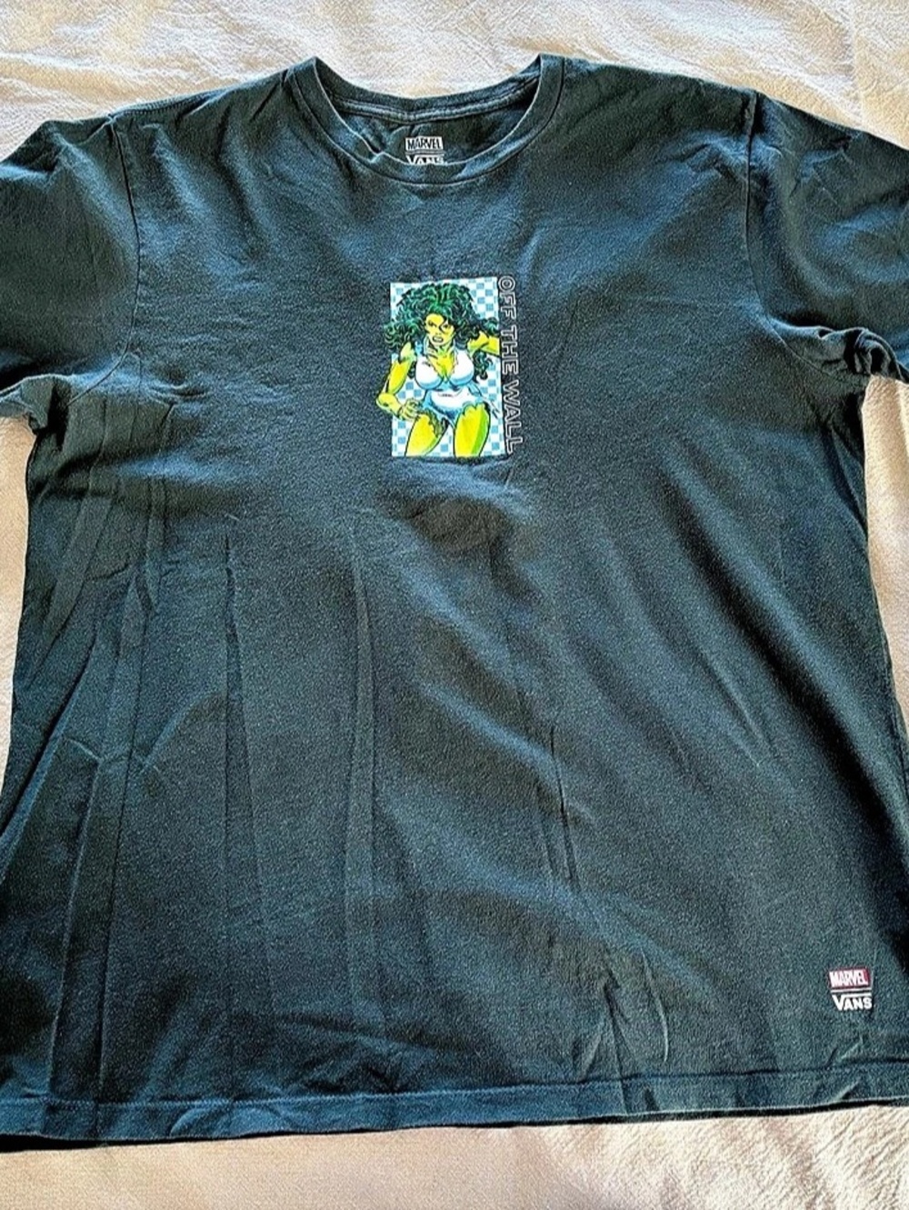 Vans x Marvel She-Hulk Off The Wall T-Shirt Graphic Tee in Green size Large